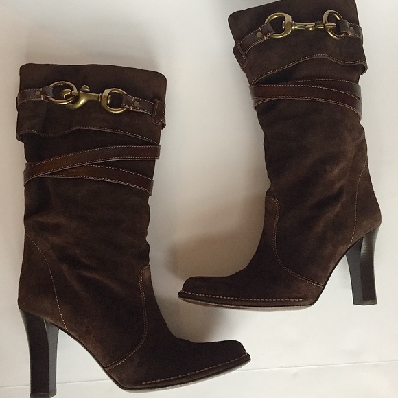 Coach Shoes - Coach Reiann Chocolate Brown Suede Boots Sz8